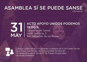 La Asamblea de Si Se Puede Sanse celebra un Acto en apoyo a la candidatura Unidos Podemos