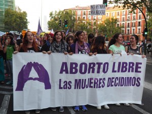 Manifestación a favor de la educación sexual y el aborto libre