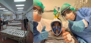 Nuestra gente solidaria. El IES Juan de Mairena dona sus camas al Hospital Infanta Sofía, y los vecinos y vecinas sus máscaras de buceo para improvisados respiradores.