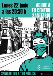 Este lunes 22 de junio frente al Hospital Infanta Sofía. «Sanitarios Necesarios»