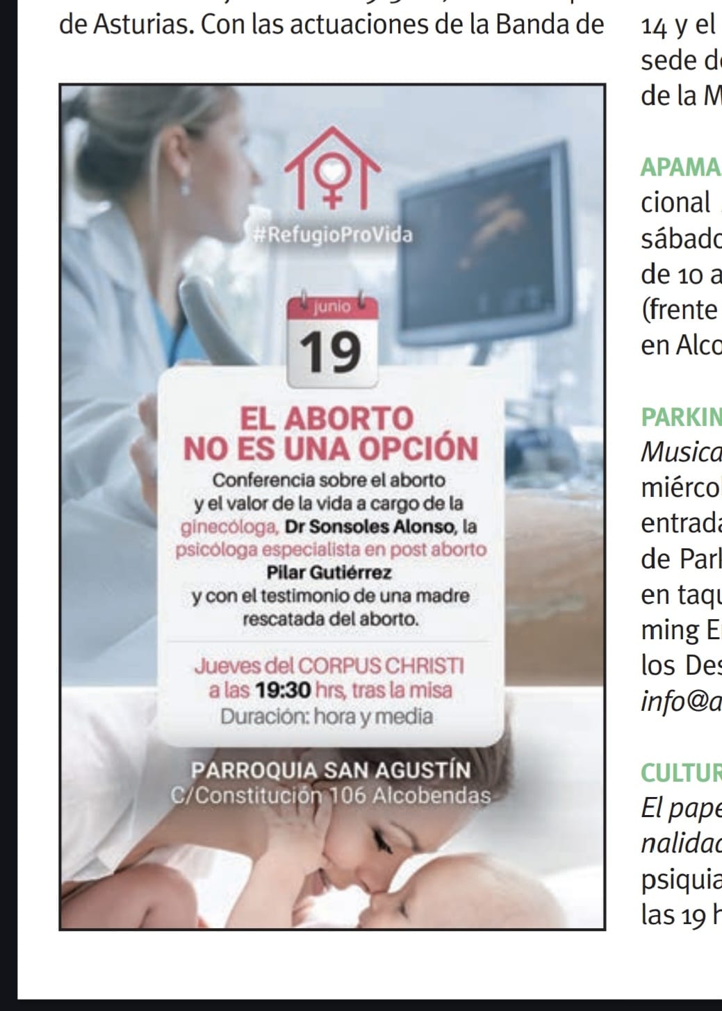 La revista municipal Siete Días publica un acto contra el aborto