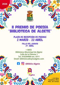 II Premio de Poesía "Biblioteca de Algete" premio poesia algete