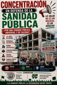 Concentración en las obras del futuro centro de salud de Dehesa Vieja Centro salud dehesa vieja